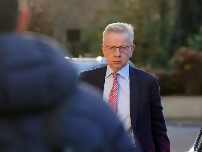 Secretary of State for Levelling Up Michael Gove, formerly the Chancellor of the Duchy of Lancaster, arrives to give evidence to the UK Covid-19 Inquiry