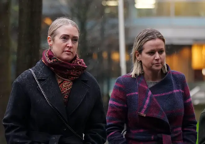 Brianna's mother (L) arriving in court
