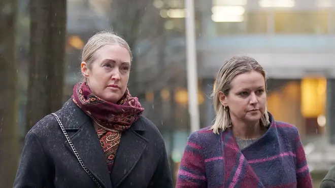 Brianna Ghey's mother Esther Ghey (left) arriving at Manchester Crown Court