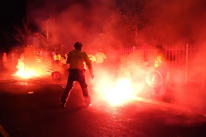 Police clashed with Legia Warsaw fans