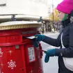 A Royal Mail Christmas postbox on Oxford Street