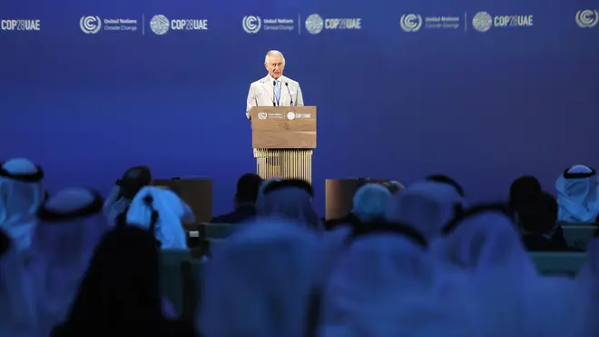 King Charles III makes his opening address at the World Climate Action Summit at Cop28 in Dubai, calling on world leaders and climate delegates for 'transformational action' to combat climate change. Picture date: Friday December 1, 2023.
