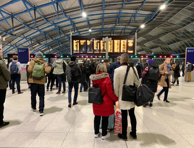 Passengers at Waterloo Railway Station as Aslef are to hold another series of one day strikes