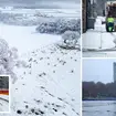 Snow was spotted as far south as London on Friday