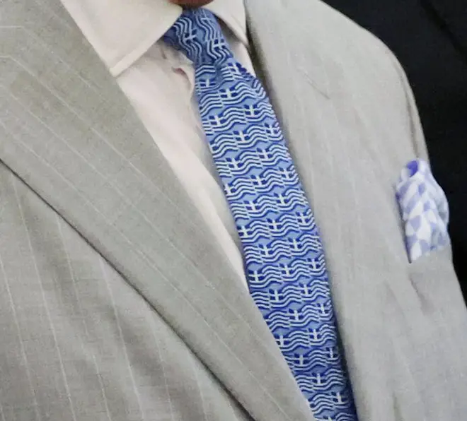 Charles's tie featured an interesting pattern given the recent diplomatic spat with Greece