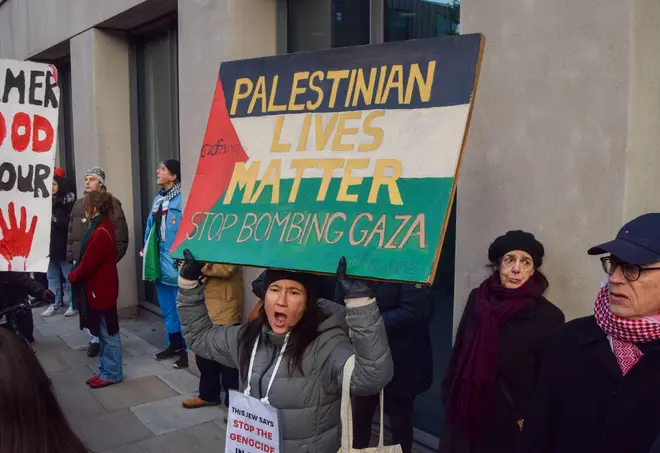 Pro-Palestine protesters march to Camden Town Hall calling for a ceasefire as the Israel-Hamas war continues.