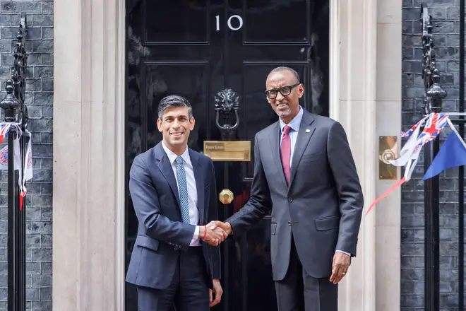Rishi Sunak with President of Rwanda Paul Kagame in May this year