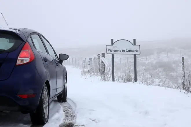 Snow, ice and fog is affecting high level routes between in Cumbria today
