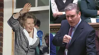 Sir Keir Starmer was accused of trying to "ride on the coattails" of Margaret Thatcher's success by praising the former prime minister while appealing to Tory voters.