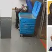 Mark Moodie (main) was captured on CCTV moving rubbish. Maureen Gitau (top right) whose body has never been found Mark Moodie (bottom right) who has been jailed for life for her murder