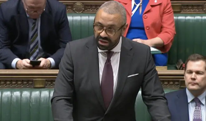 James Cleverly addresses the Home Secretary