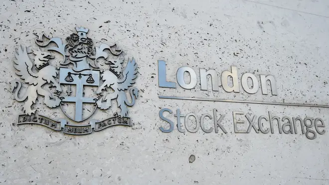 The London Stock Exchange sign in the City of London