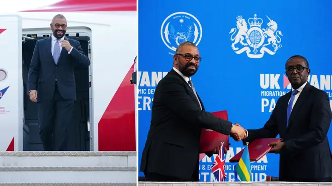 James Cleverly arrives in Rwanda ahead of the signing of the new treaty