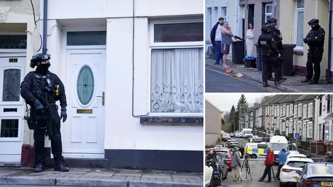 Police and paramedics swept on Aberfan following this morning's stabbing