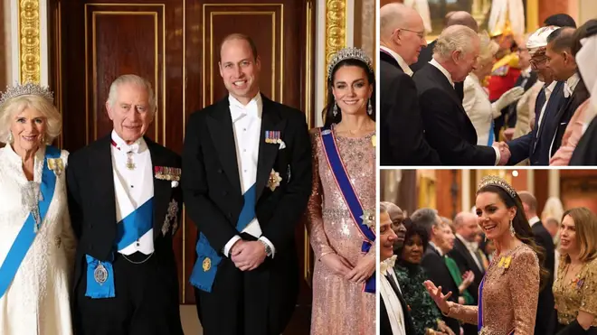 The King and Queen were joined by William and Kate for the Diplomatic Reception.
