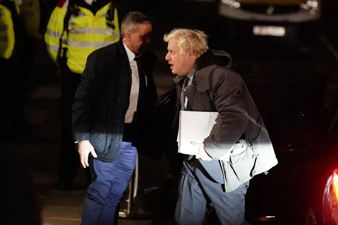 Boris Johnson arriving at the Covid inquiry