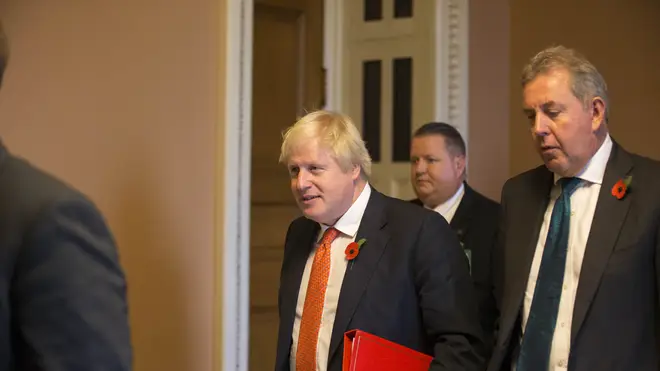Boris Johnson pictured with Sir Kim Darroch at an event in 2017