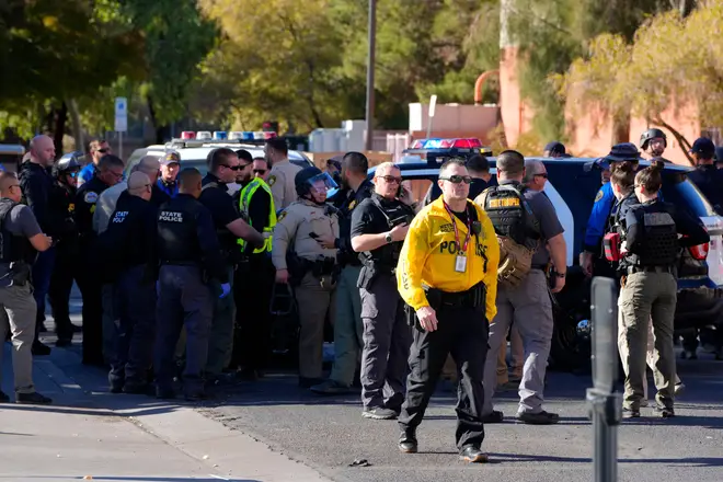 Las Vegas Metro Police respond to a shooting reported on the University of Nevada, Las Vegas
