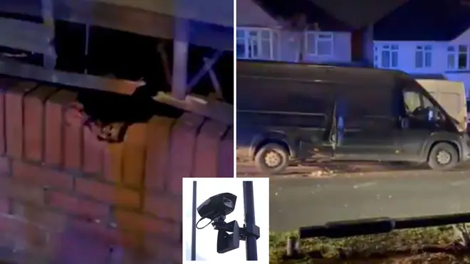 Parts of a Ulez camera exploded, causing damage on a Sidcup street