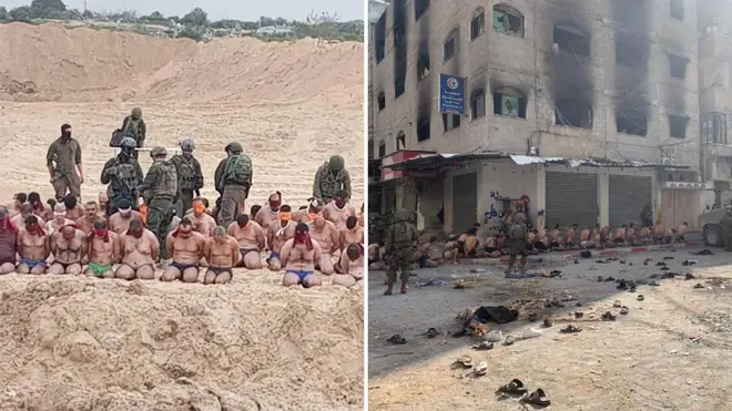 Palestinians 'are captured by IDF, stripped and paraded around Gaza'