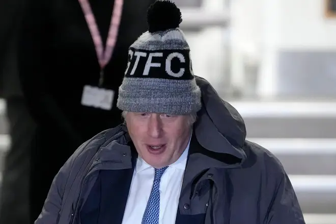 Boris gave evidence in his Grimsby Town hat