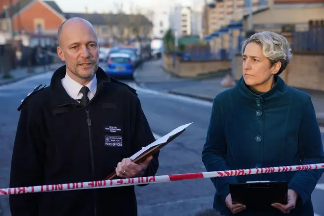 Mayor of Hackney Caroline Woodley and Metropolitan Police Detective Chief Superintendent James Conway, issue a statement near to the scene in Vine Close, Hackney, east London, where a Lianne Gordon died. Picture date: Wednesday December 6, 2023.