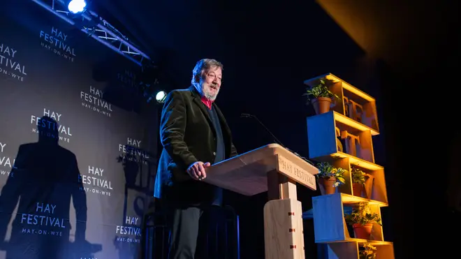Stephen Fry at Hay Festival Winter Weekend, Hay-on-Wye, Wales, UK. Sunday 26th November 2023. Credit: Sam Hardwick/Alamy Live News