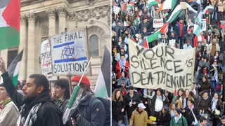 Police are hunting for the man with the anti-Semitic 'Final Solution' sign