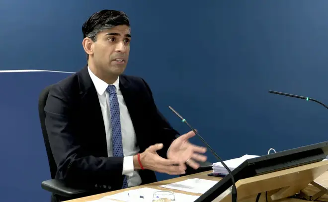 Rishi Sunak giving evidence at the UK Covid-19 Inquiry, December 11, 2023