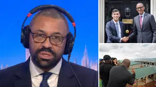 The Home Secretary James Cleverly with LBC's Nick Ferrari at Breakfast