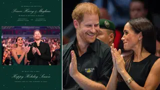 Prince Harry and Meghan Markle have released their Christmas card for 2023. The image on the seasonal greeting card features and image of the couple at the Invictus Game in Dusseldorf, Germany