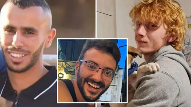 Samer Talalka (left), 22, and Yotam Haim (right), 28, were mistakenly identified as a threat and killed by IDF soldiers this morning, alongside Alon Shamriz (centre), 26, who was later identified