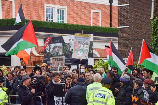 On Saturday, hundreds gathered outside Tzipi Hotovely’s Camden house and chanted "de-decolonise" and "ceasefire now".