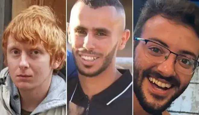 The three Israeli hostages killed by the IDF.