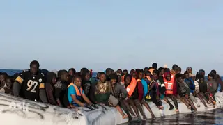 File photo of migrants heading to Europe