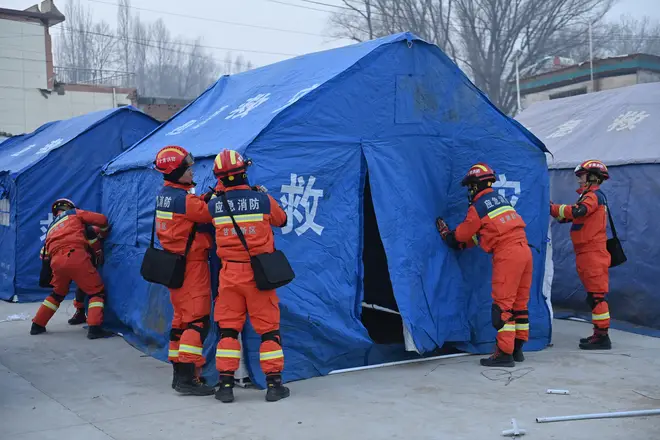 Rescue workers have been deployed to Gansu to aid relief efforts.