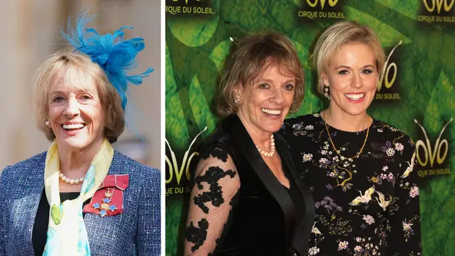 Dame Esther Rantzen (l) and with her daughter Rebecca Wilcox (r)