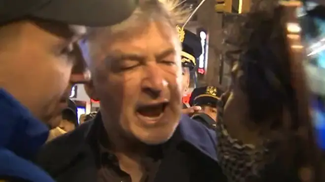 Alec Baldwin was filmed in a confrontation with pro-Palestine protesters.