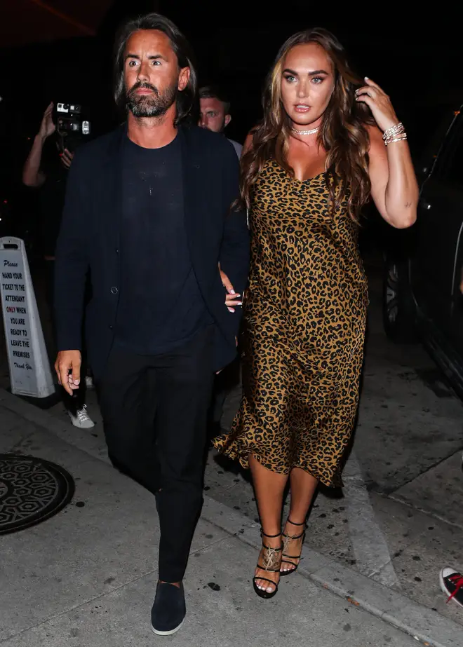 Tamara Ecclestone and husband Jay Rutland, are pictured on August 29, 2018. The two had their £70m house ransacked in 2019