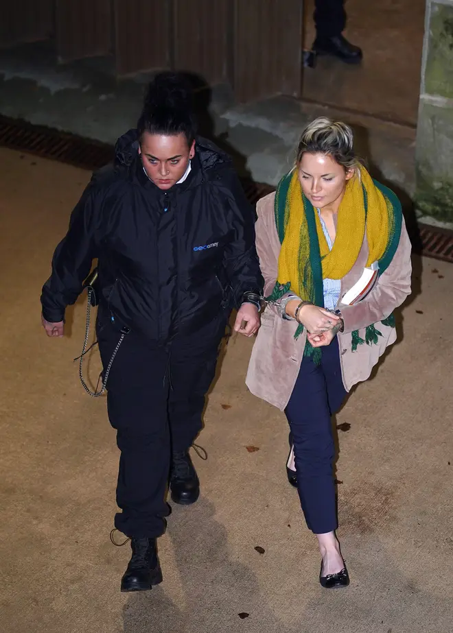 Alice Wood (right) leaves Chester Crown Court during her trial, she is accused of murdering her fiancé, Ryan Watson, 24, outside their home in Rode Heath, Cheshire, on May 6 last year. Picture date: December 5, 2023