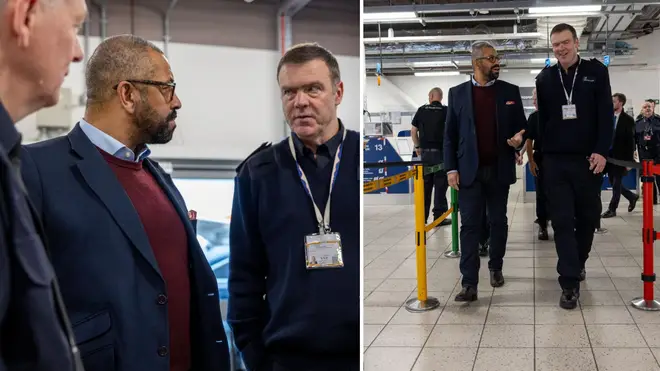 Border Force Chief Phil Douglas with Home Secretary James Cleverly