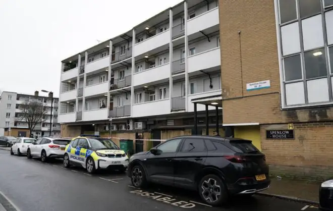 The scene of the fatal stabbing in Bermondsey, south London