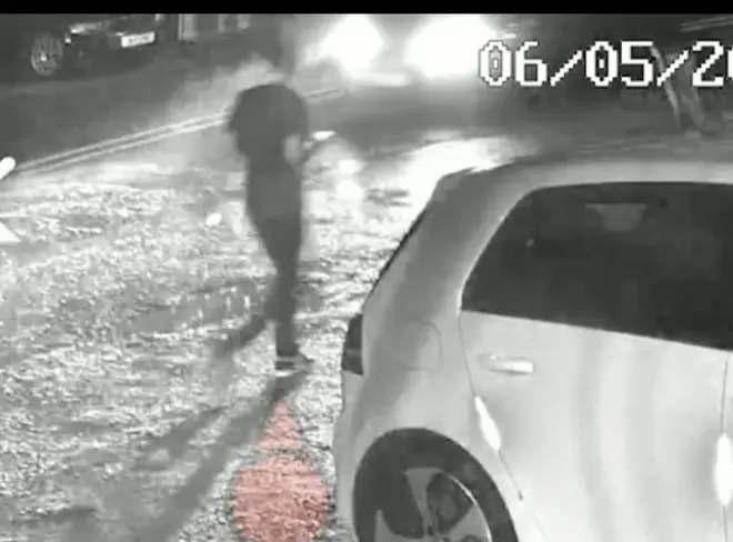 CCTV shows the moment Wood drove at her fiance