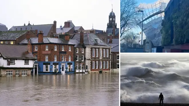 York (main) after the River Ouse burst its banks after Storm Henk battered Britain.