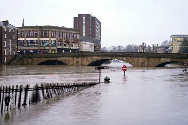 River Ouse burst its bank in York