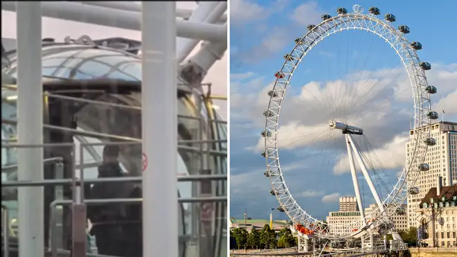 The London Eye was closed temporarily on Tuesday as staff members worked to fix the pod