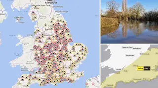 Nottinghamshire County Council (top r) declare major incident as flooding misery continues for many Britons post Storm Henk