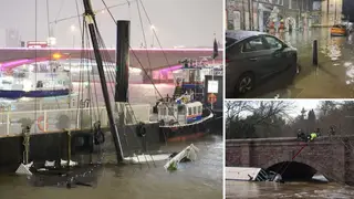 A party boat sank in the Thames amid widespread flooding