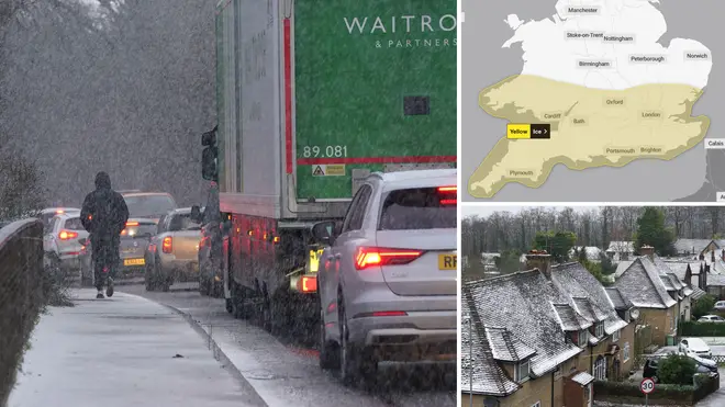 Snow was seen falling in Kent this morning