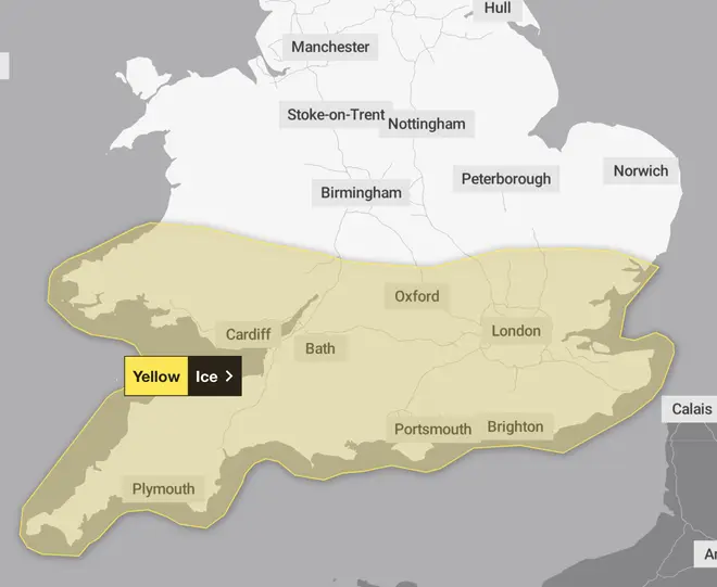 The Met Office has issued another warning for ice across the south of England